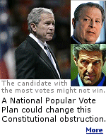 The group ''National Popular Vote'' says states can pass legislation mandating that all of their presidential electoral votes go to the winner of the national popular vote, regardless of the election outcome in their state.